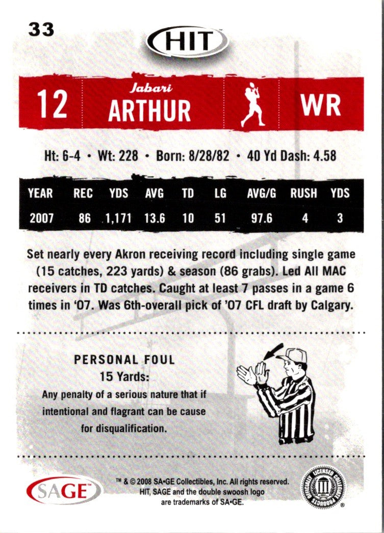 2008 SAGE HIT Jabari Arthur
