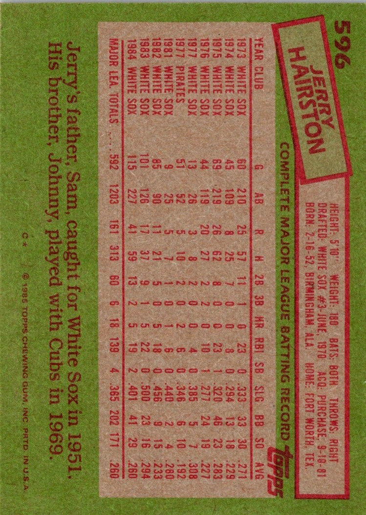 1985 Topps Jerry Hairston