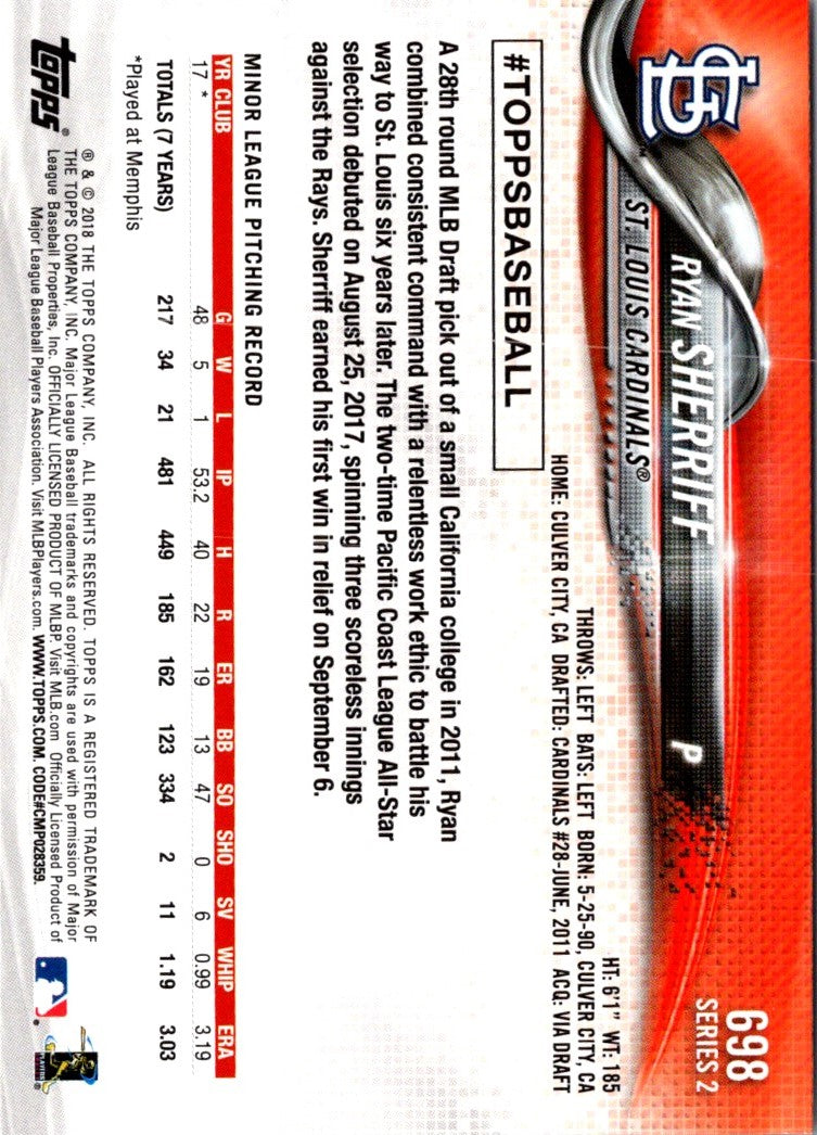 2018 Topps Limited Ryan Sherriff