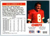 1992 Proset Nick Lowery #202