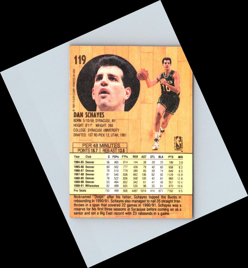 1991 Fleer Danny Schayes