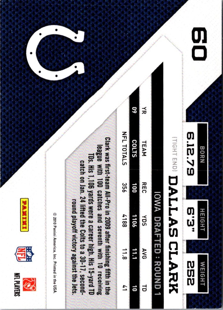 2010 Panini Threads Dallas Clark