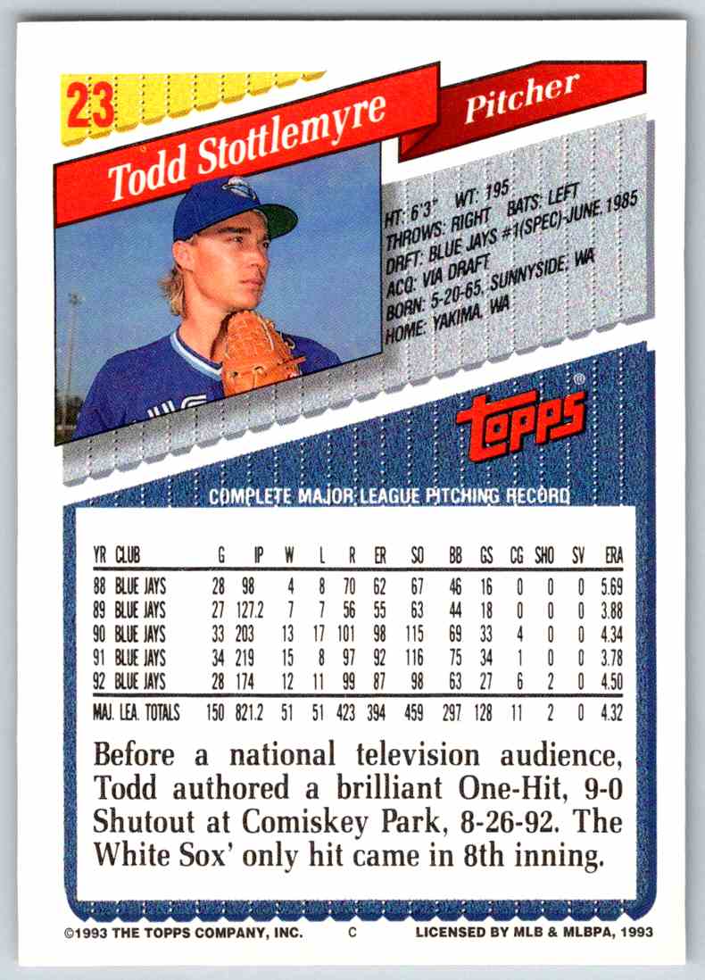 1993 Topps Todd Stottlemyre