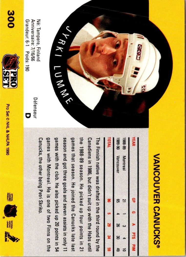 1990 Pro Set Jyrki Lumme