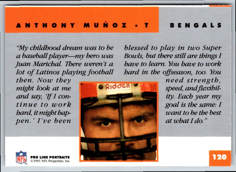 1991 Pro Line Portraits Anthony Munoz