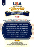 2013 Panini USA Champions Roger Clemens #31