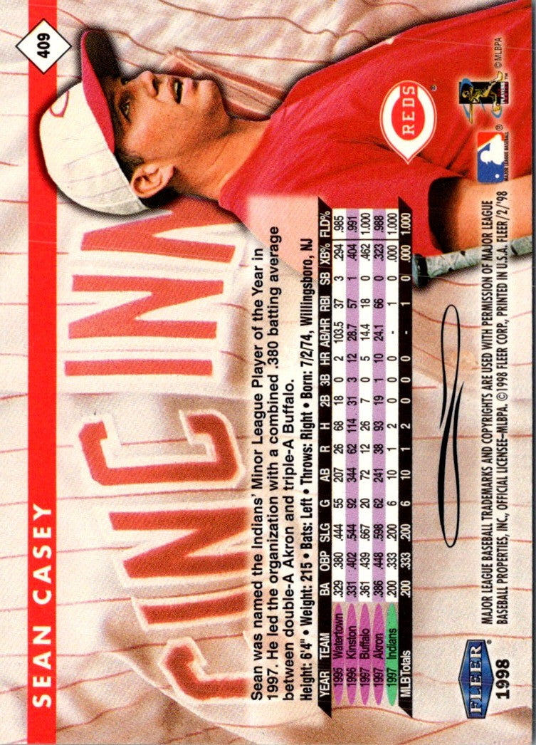 1998 Fleer Tradition Sean Casey