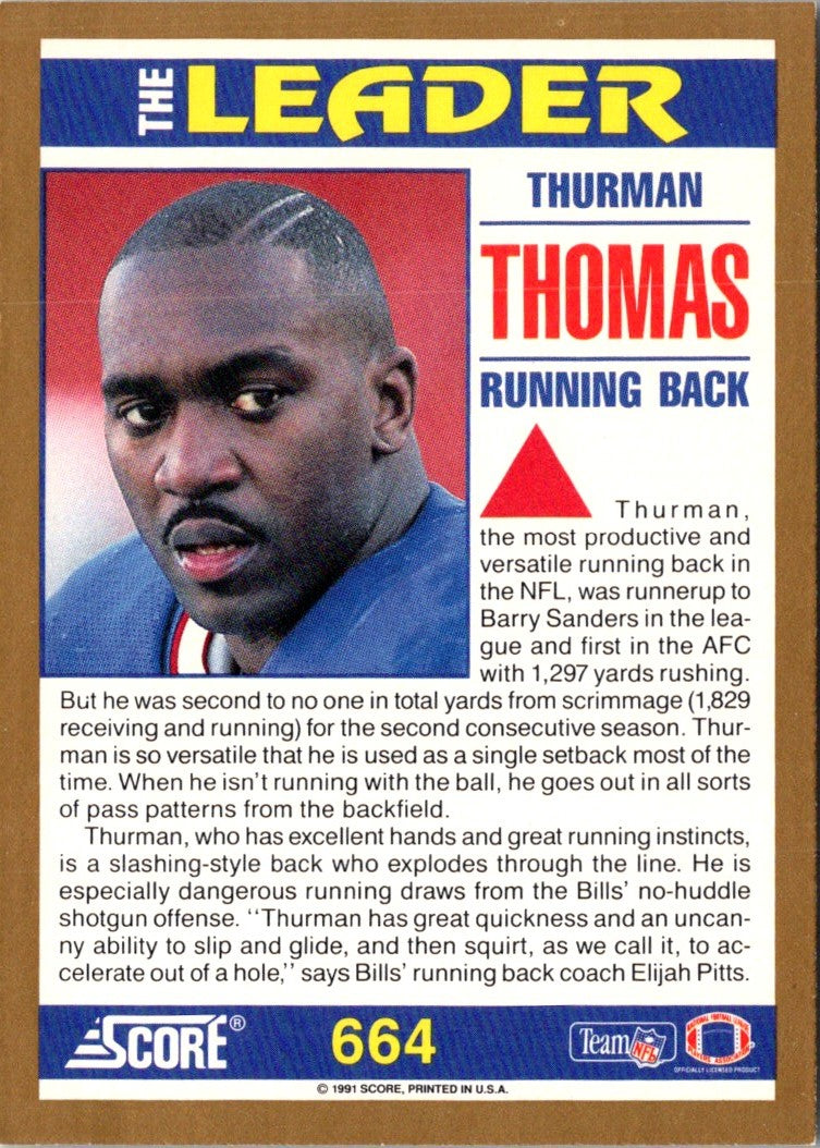 1991 Score Thurman Thomas