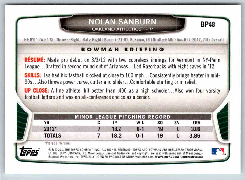 2014 Bowman Nolan Sanburn