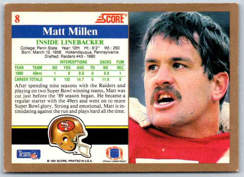 1991 Score Matt Millen