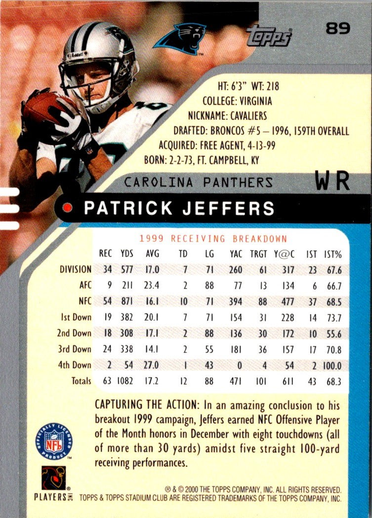 2000 Stadium Club Patrick Jeffers