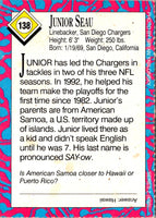 1992 Pro Line Profiles Junior Seau #138