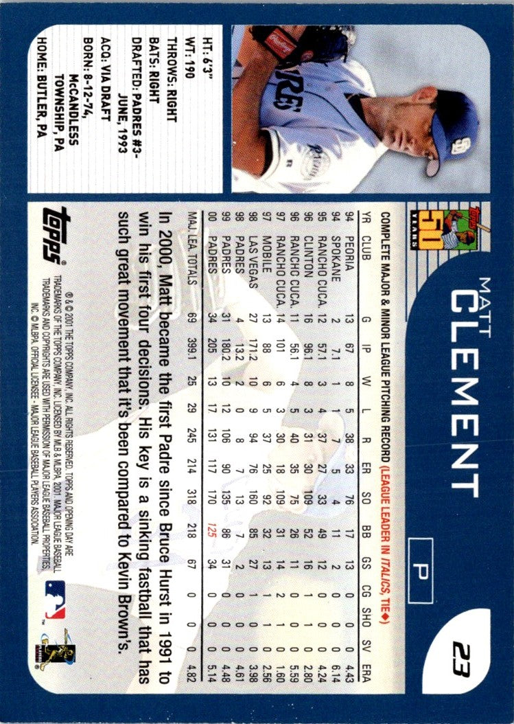 2001 Topps Opening Day Matt Clement