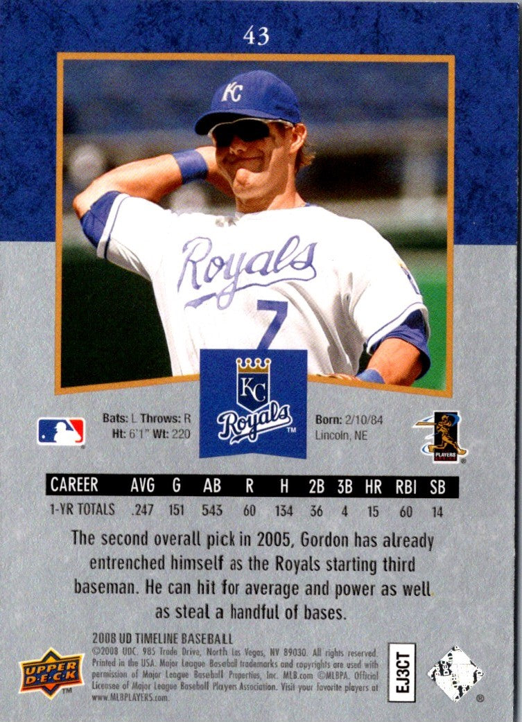 2008 Upper Deck Timeline Alex Gordon