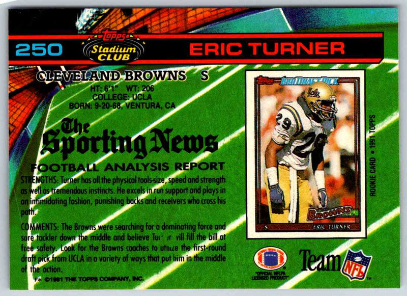 1991 Topps Stadium Club Football Eric Turner