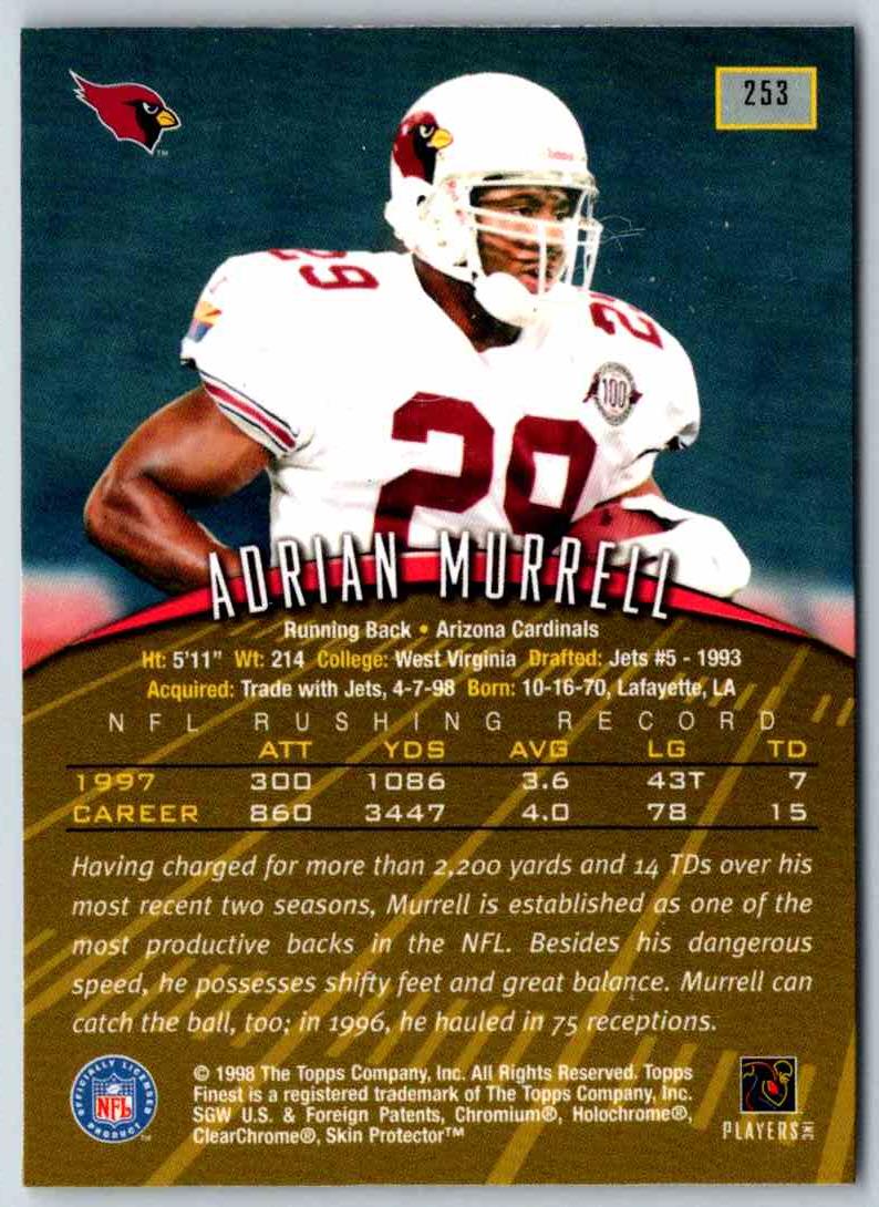 1998 Topps Finest Football Adrian Murrell