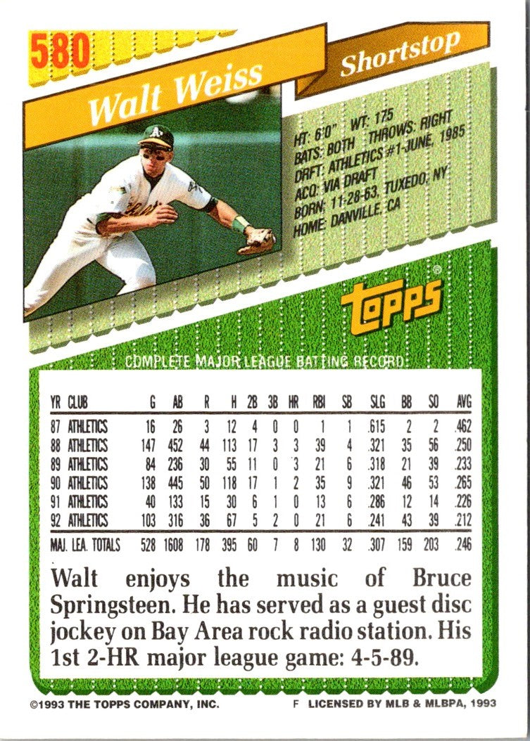 1993 Topps Gold Walt Weiss