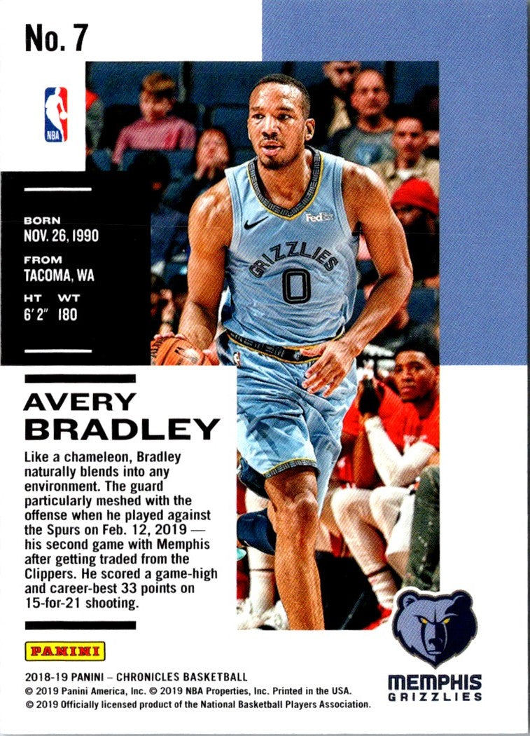 2018 Panini Chronicles Bronze Avery Bradley