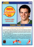 1990 Score Terry Yake #419 Rookie