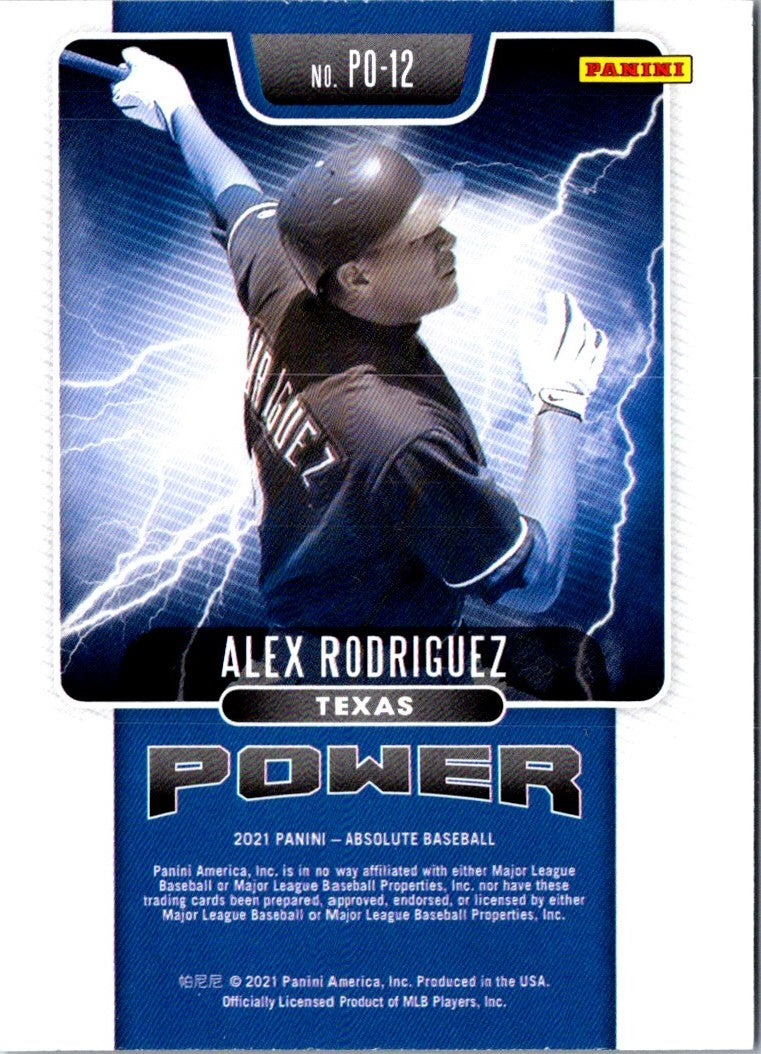 2020 Panini Absolute 500 HR Club Bats Alex Rodriguez