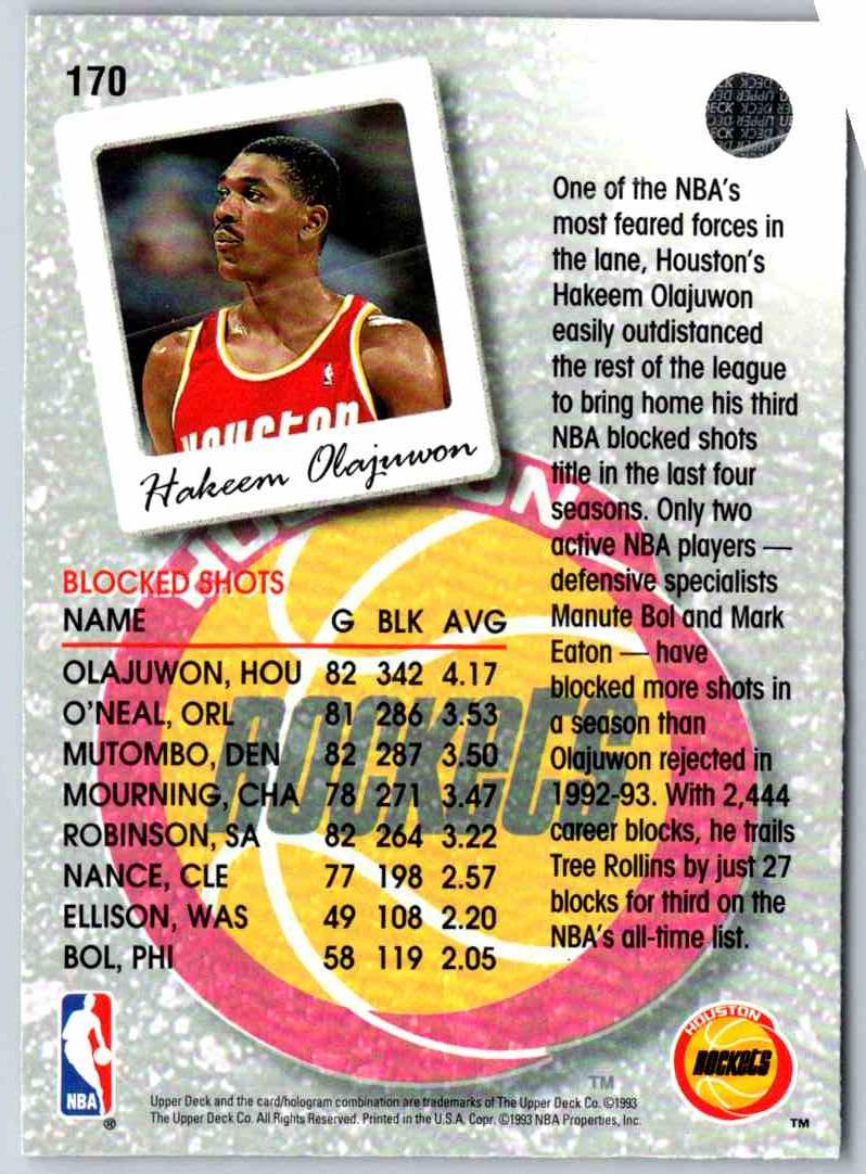 1994 Upper Deck Hakeem Olajuwon