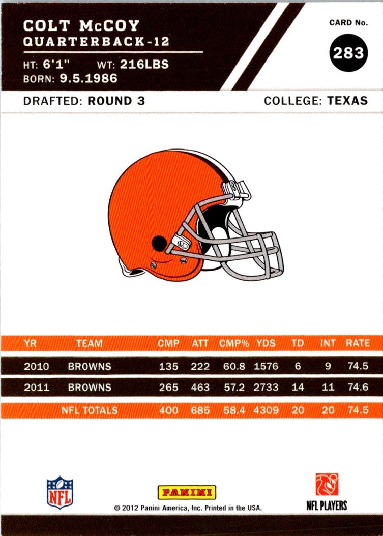 2012 Score Colt McCoy
