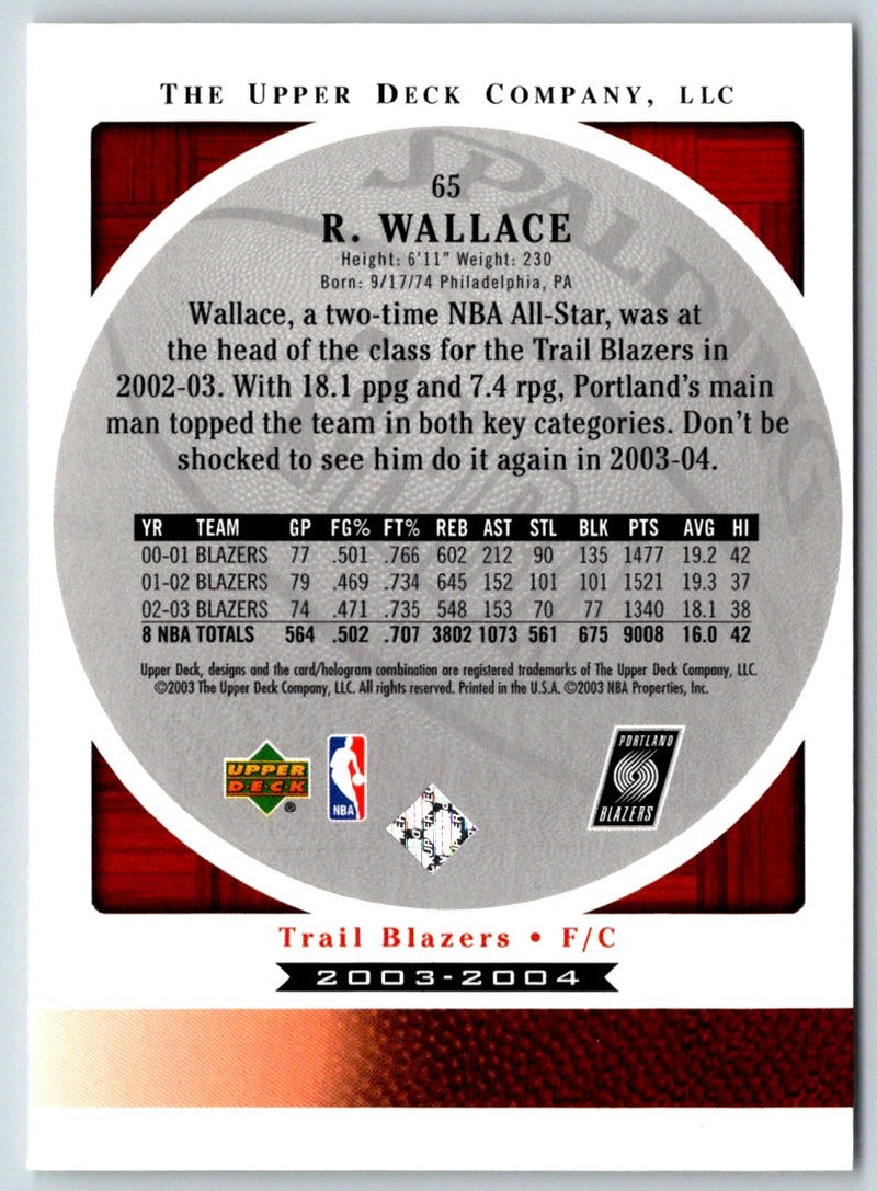 2003 Upper Deck Standing O Rasheed Wallace