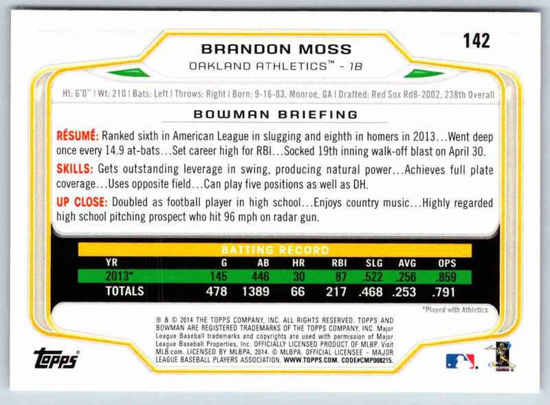 2014 Bowman Brandon Moss