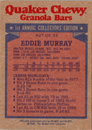 1986 Topps Quaker Granola Eddie Murray