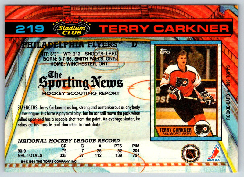 1991 Stadium Club Terry Carkner
