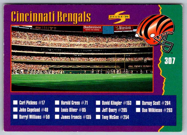 1994 Score Cincinnati Bengals  #307