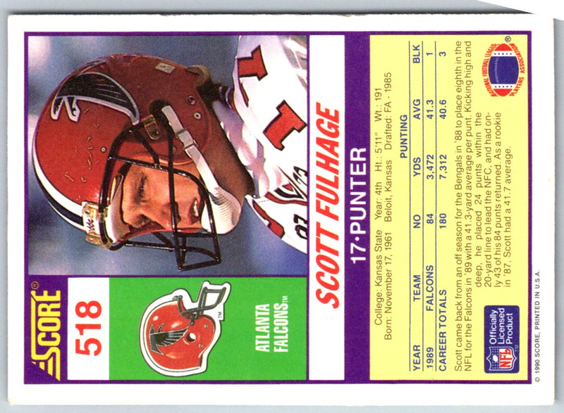 1990 Score Scott Fulhage