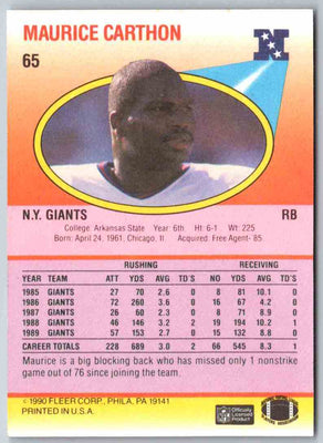 1991 Fleer Ultra Maurice Carthon #65