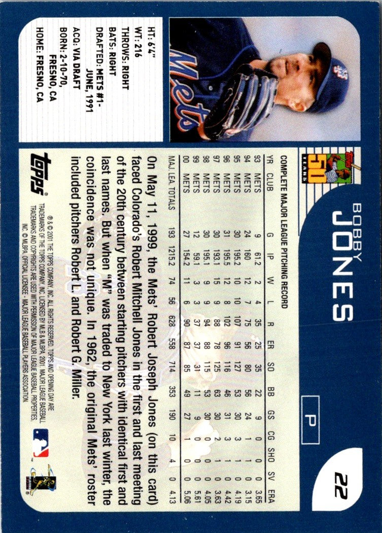 2001 Topps Opening Day Bobby Jones