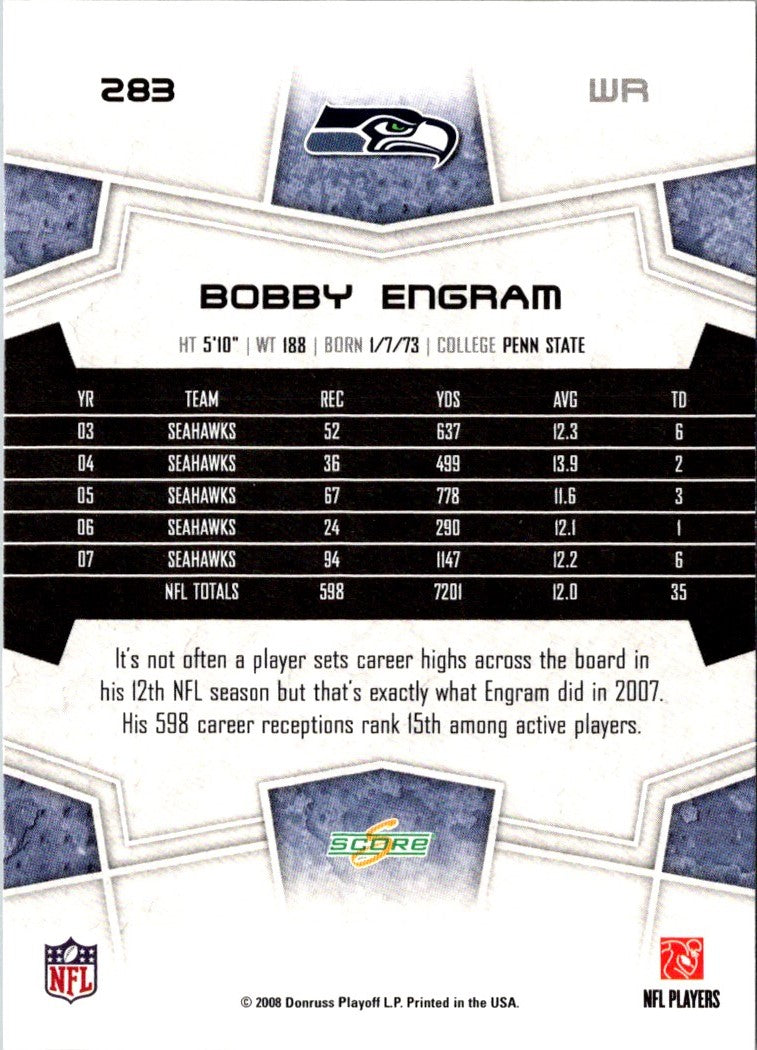 2008 Score Super Bowl XLIII Bobby Engram