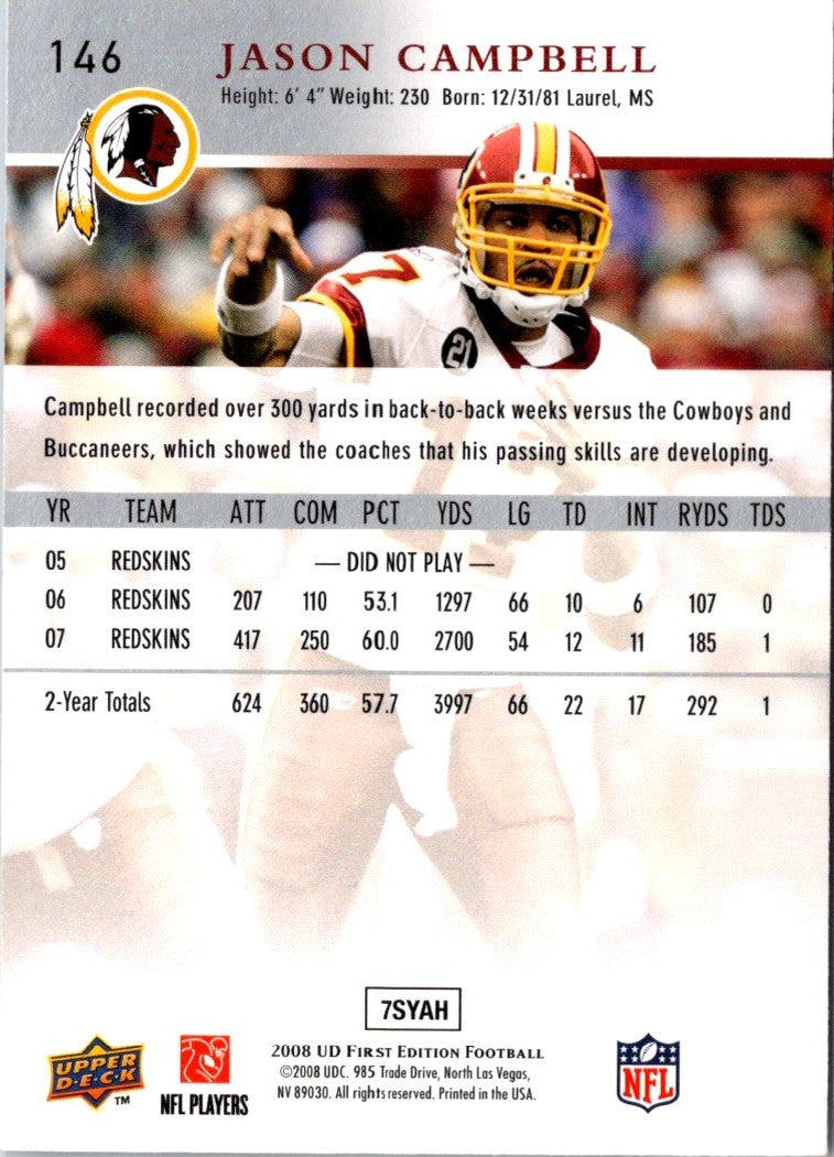 2008 Upper Deck First Edition Jason Campbell