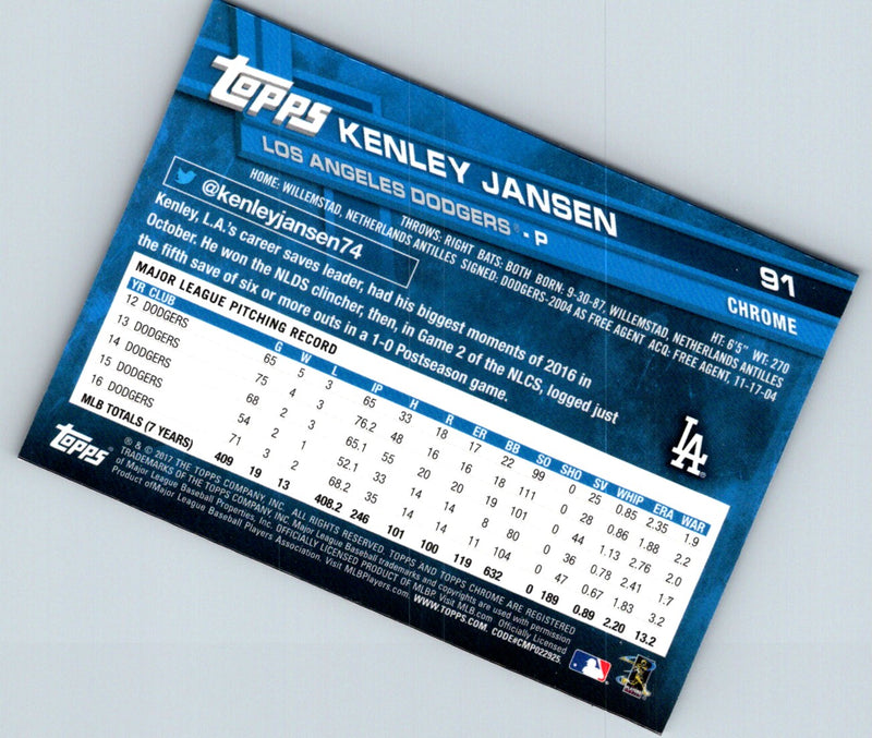 2017 Topps Chrome Kenley Jansen