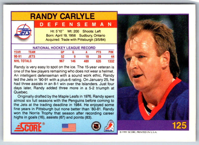 1991 Score American Randy Carlyle