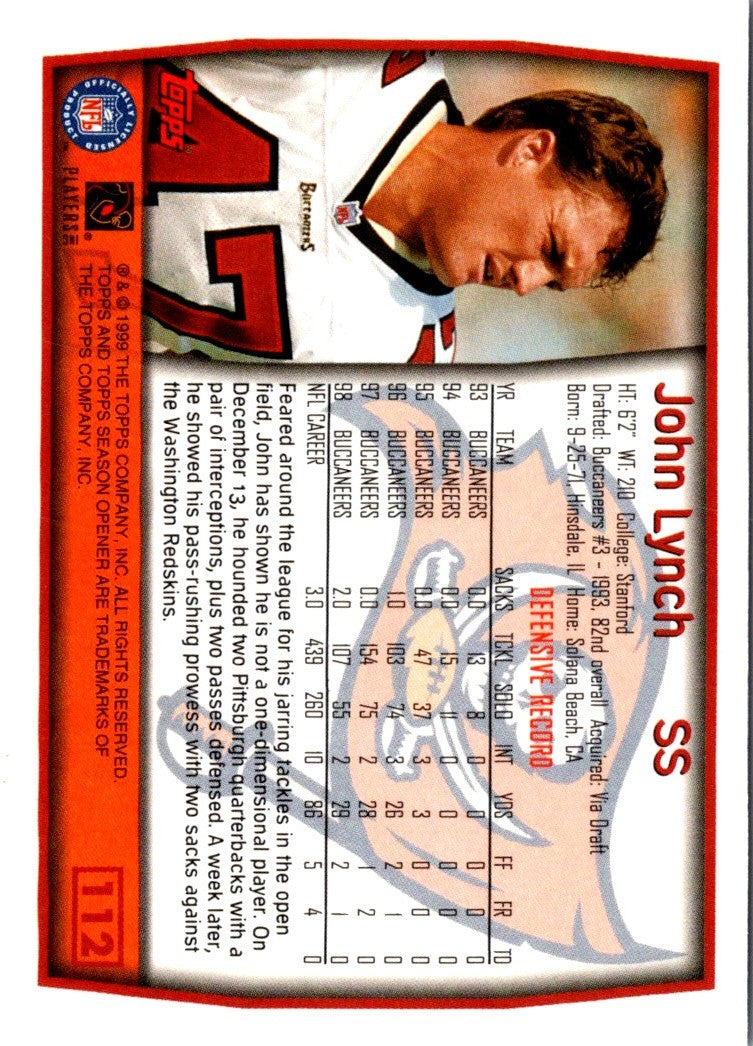 1999 Topps Season Opener John Lynch