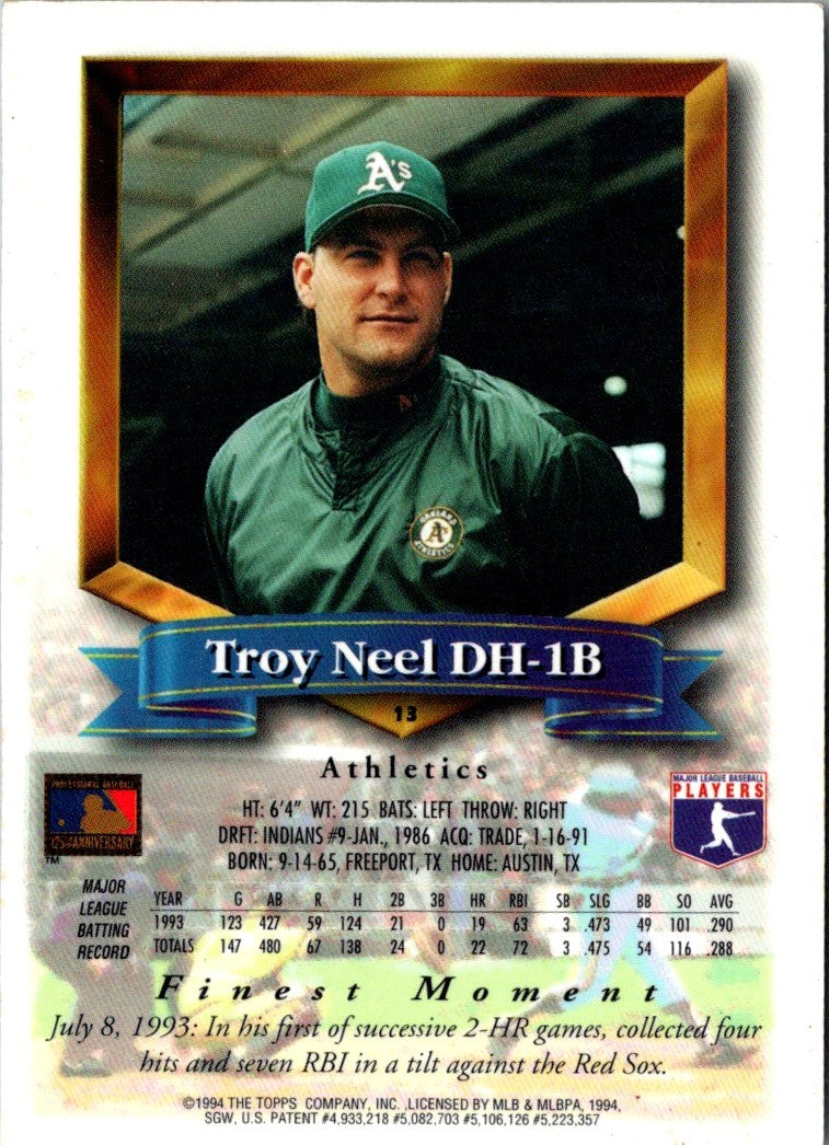 1994 Finest Troy Neel