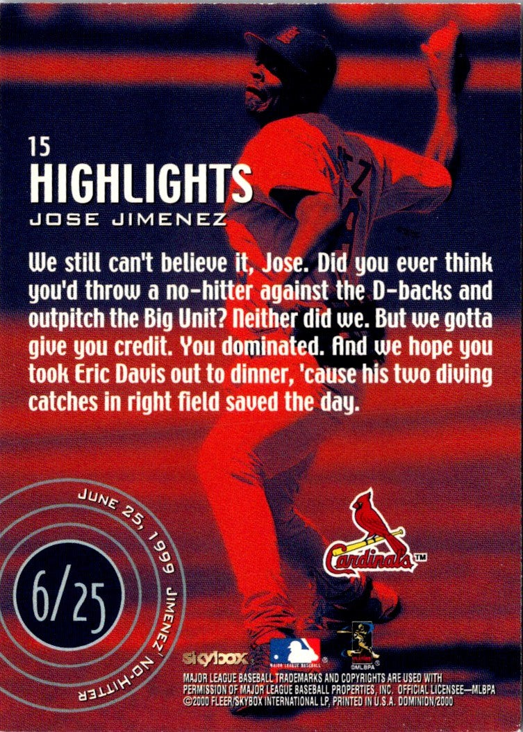 2000 SkyBox Dominion Jose Jimenez