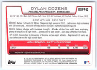 2012 Bowman Dylan Cozens #BDPP42