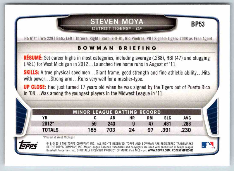 2013 Bowman Steven Moya