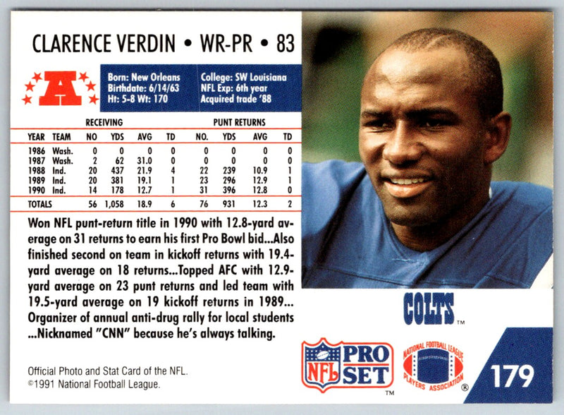 1991 Pro Set Clarence Verdin
