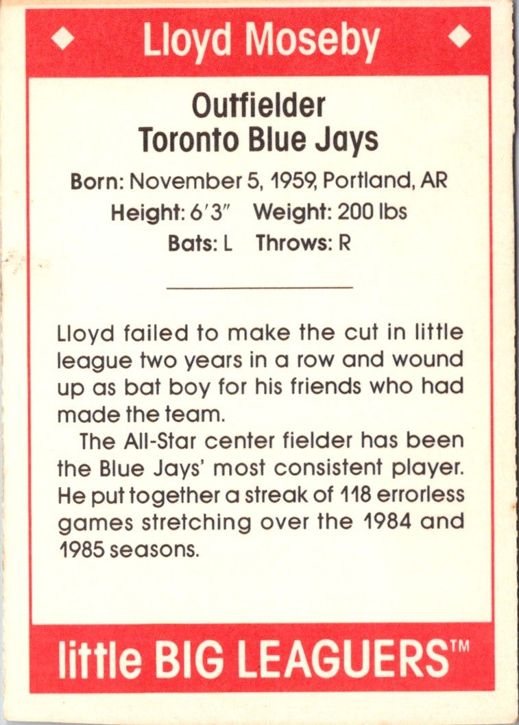 1990 Little Big Leaguers Lloyd Moseby