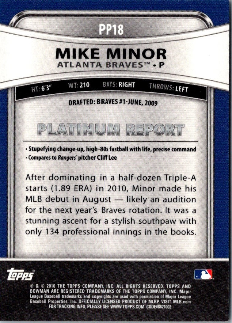 2010 Bowman Platinum Prospects Mike Minor