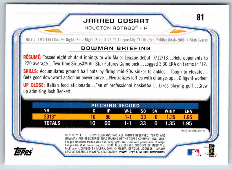 2014 Bowman Jarred Cosart