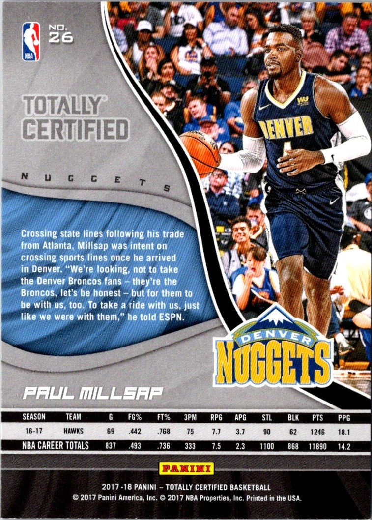 2017 Panini Totally Certified Paul Millsap