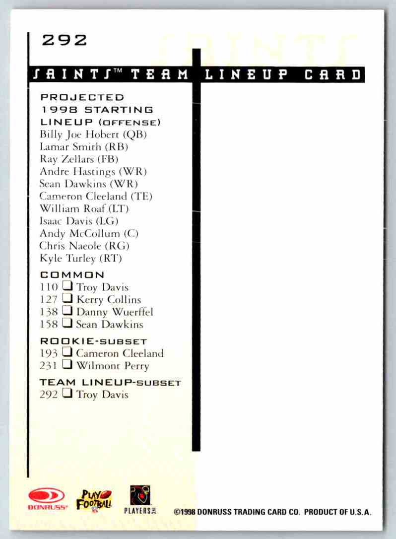 1998 Leaf Rookies And Stars Troy Davis