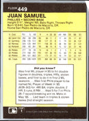 1986 Fleer Juan Samuel